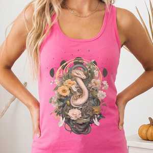 Whimsical Witchy: Whimsical Snake Women's Racerback Tank Top