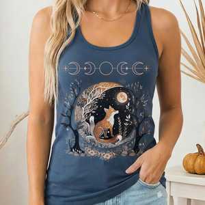 Whimsical Witchy: Fox Whimsigoth Women's Racerback Tank Top