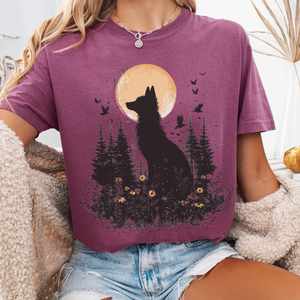 Whimsical Witchy: Mystical Moonlit Fox Shirt