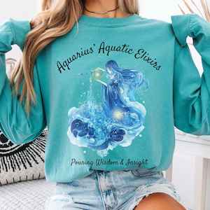 Aquarius Aquatic Elixirs Zodiac Long Sleeve Tee
