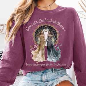 Gemini's Enchanted Mirror Zodiac Long Sleeve Shirt