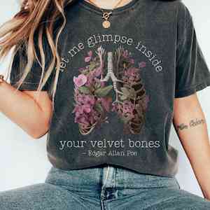 Best Sellers: Edgar Allan Poe shirt - let me glimpse inside your velvet bones shirt