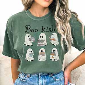 Boo-kish Ghosts Halloween Shirt Book lover Tee