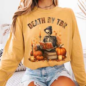 Halloween Bookish Tees: Death by TBR Bookish Long Sleeve