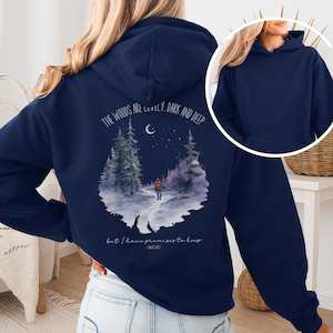 Sweatshirts: The Woods Are Lovely Robert Frost Hoodie – Winter Poetry Tee