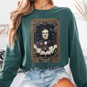 The Tortured Soul Tarot Card Edgar Allan Poe Long Sleeved Shirt