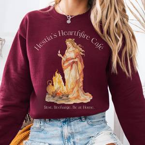 Black Friday New Product Drop: Hestia’s Hearthfire Café Mythology Sweatshirt