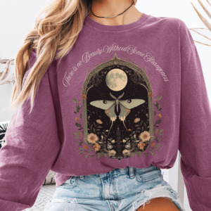Black Friday New Product Drop: Edgar Allan Poe Long Sleeve Shirt There is no Beauty Without Some Strangeness