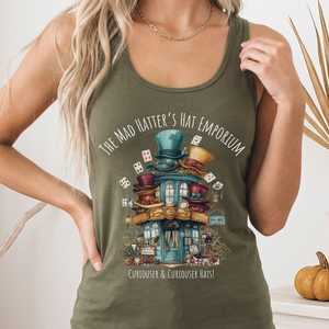 Alice In Wonderland: The Mad Hatter's Hat Emporium Women's Racerback Tank Top