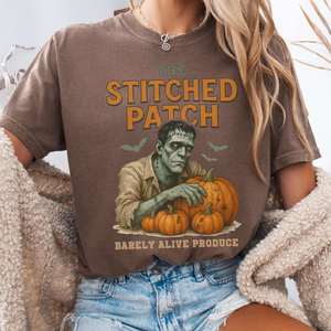 Halloween Bookish Tees: The Stitched Patch Frankenstein Shirt
