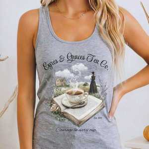 Bronte Austen Collection Literary Inspired Apparel For Book Lovers: Eyres & Graces Tea Co Jane Eyre Women's Racerback Tank Top