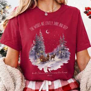 The Woods Are Lovely Robert Frost Christmas Tee
