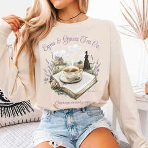 Bronte Austen Collection Literary Inspired Apparel For Book Lovers: Eyres & Graces Tea Co. Long Sleeved Shirt
