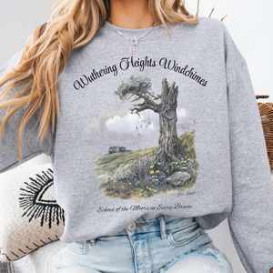 Bronte Austen Collection Literary Inspired Apparel For Book Lovers: Wuthering Heights Windchimes Brontë Sweatshirt