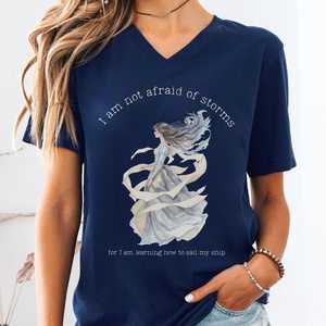 I Am Not Afraid of Storms Little Women V-Neck