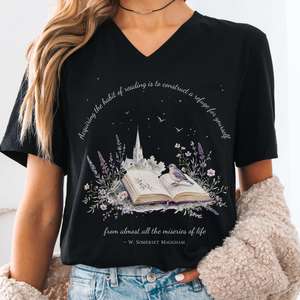 Acquiring the Habit of Reading W. Somerset Maugham Literary V-Neck