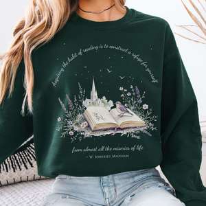 Acquiring the Habit of Reading W. Somerset Maugham Literary Crewneck Sweatshirt