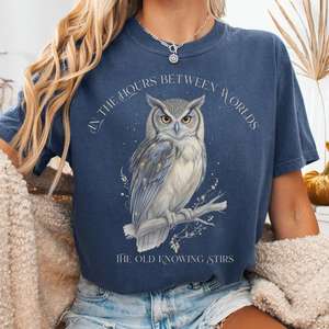 The Old Knowing Stirs Mystical Owl Tee