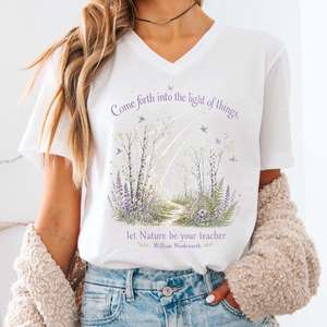 Bestsellers: Let Nature Be Your Teacher William Wordsworth Literary V-Neck
