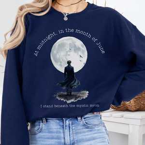 Beneath the Mystic Moon Edgar Allan Poe Sweatshirt