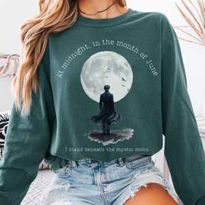 Beneath the Mystic Moon Edgar Allan Poe Long Sleeve Tee