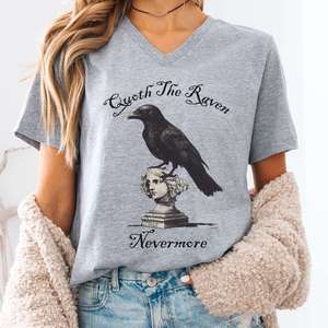 Quoth the Raven Nevermore Edgar Allan Poe V-neck