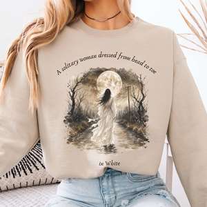 Sweatshirts: The Woman In White Wilkie Collins Literary Crewneck Sweatshirt