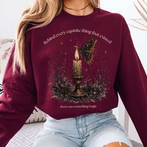 Sweatshirts: Behind Every Exquisite Thing Dorian Gray Oscar Wilde Literary Crewneck Sweatshirt