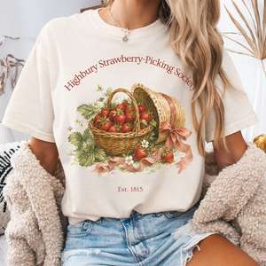 All T Shirts: Highbury Strawberry-Picking Society Jane Austen Emma Literary T-Shirt