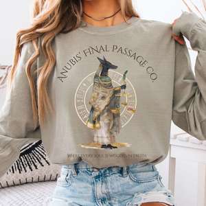 Anubis' Final Passage Co Egyptian Mythology Long Sleeve Tee
