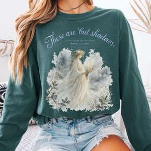 Long Sleeve Tees: These Are But Shadows A Christmas Carol Charles Dickens Literary Long Sleeve