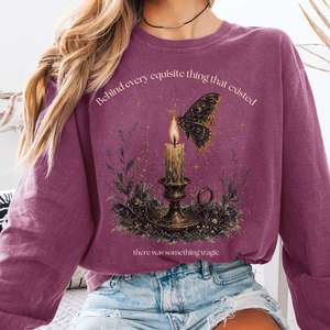 Long Sleeve Tees: Behind Every Exquisite Thing Dorian Gray Oscar Wilde Literary Long Sleeve