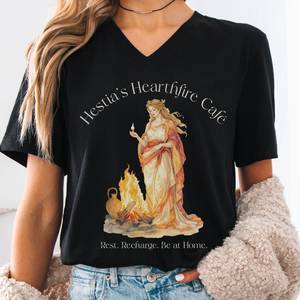 Hestia’s Hearthfire Café Mythology V-neck