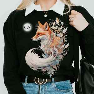 Witchy fox sweatshirt cottagecore mystical sweatshirt