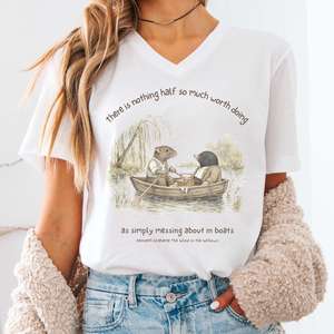 V Neck Tees: Nothing Half So Much Worth Doing The Wind in the Willows Literary V-Neck