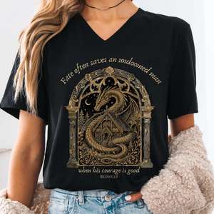 Where His Courage Is Good Beowulf Literary V-Neck