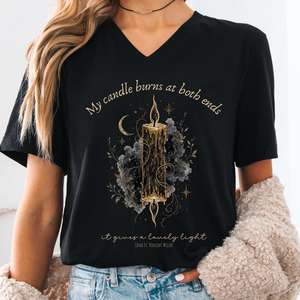 My Candle Burns at Both Ends Edna St. Vincent Millay Literary V-Neck