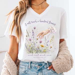 I Will Touch a Hundred Flowers Edna St. Vincent Millay Literary V-Neck