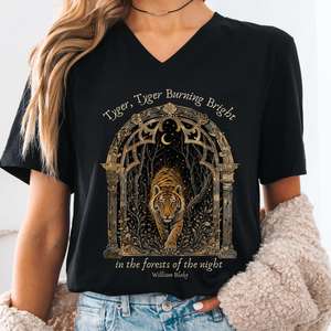 Tyger, Tyger Burning Bright William Blake Literary V-Neck