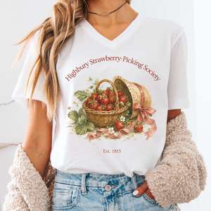 Highbury Strawberry-Picking Society Jane Austen Emma Literary V-Neck