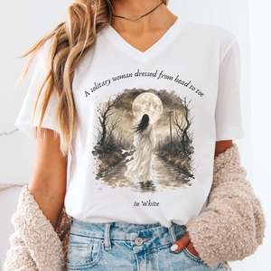 V Neck Tees: The Woman In White Wilkie Collins Literary V-Neck