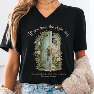 V Neck Tees: The Whole World Is Like A Garden The Secret Garden Literary V-Neck