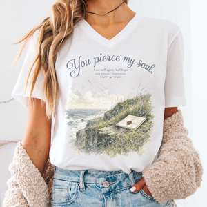 V Neck Tees: You Pierce My Soul Jane Austen Persuasion Literary V-Neck