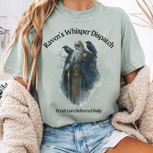 Raven's Whisper Dispatch Fresh Lore Delivered Daily Norse God Shirt