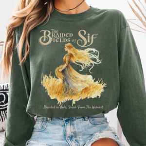 Norse Mythology Shirts Norse Tshirts Norse God Clothing: The Braided Fields of Sif Norse Goddess Long Sleeve Shirt