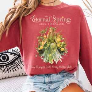 Eternal Spring Idun's Orchard Norse Goddess Long Sleeve Shirt