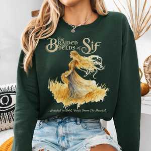 The Braided Fields of Sif Norse Goddess Sweatshirt