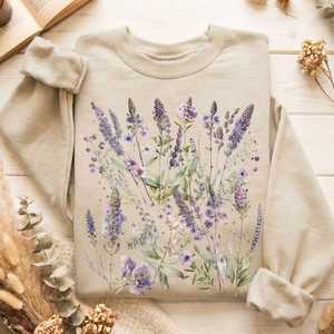 Sweatshirts: Lavender Wildflower Sweatshirt