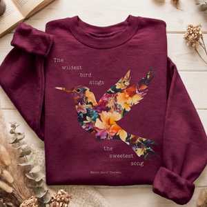 Sweatshirts: The Wildest Bird Sings the Sweetest Song Thoreau Sweatshirt