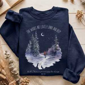 The Woods Are Lovely Robert Frost Poetry Sweatshirt